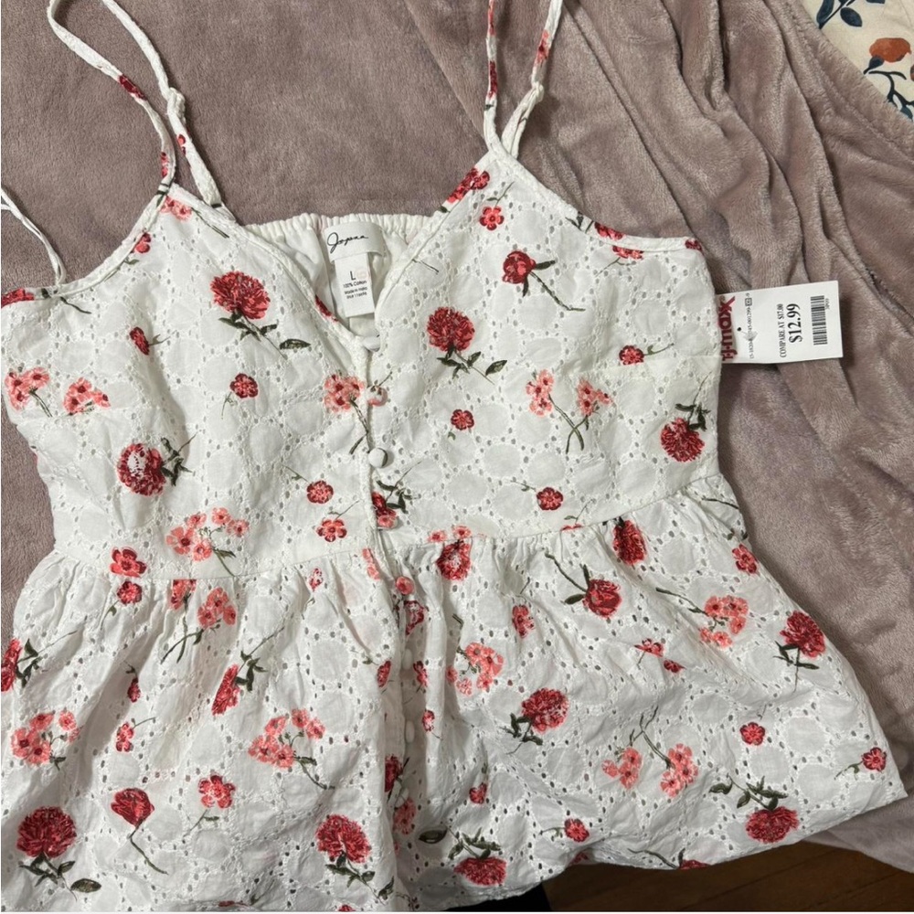 White Floral Women's Top